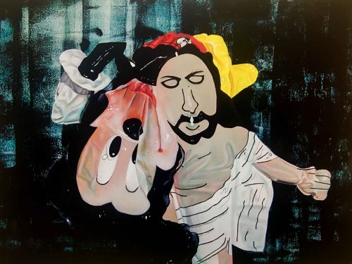 Jesus saving deflated Mickey